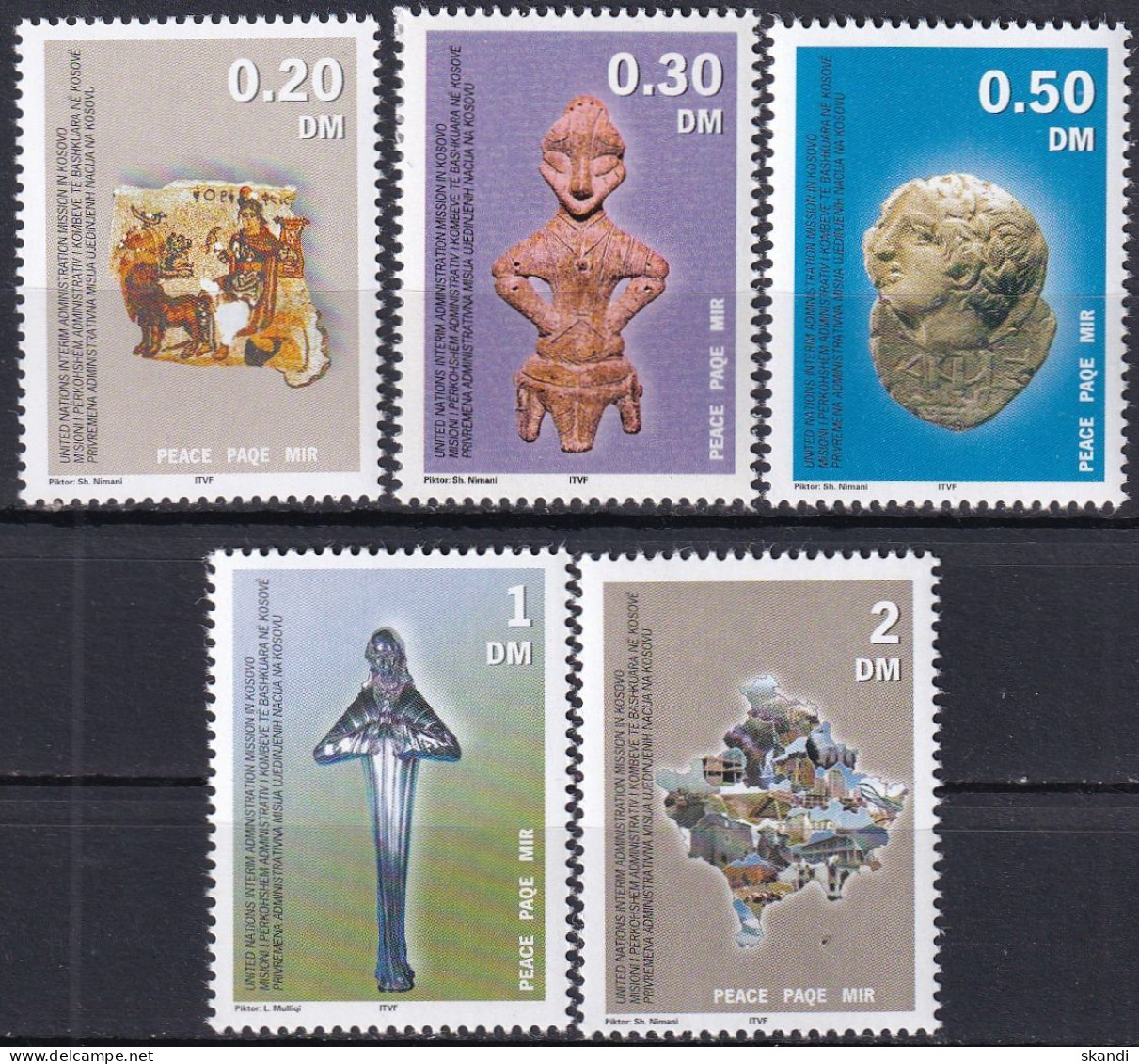 UNO KOSOVO UNMIK 2000 Mi-Nr. 1/5 ** MNH - Ungebraucht