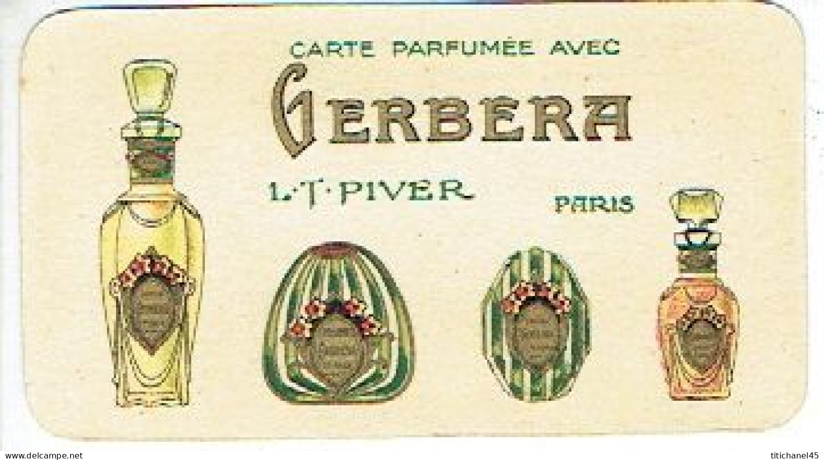 Peu Courante Carte Parfum GERBERA De L.T. PIVER - Calendrier De 1924 Au Verso - Vintage (until 1960)