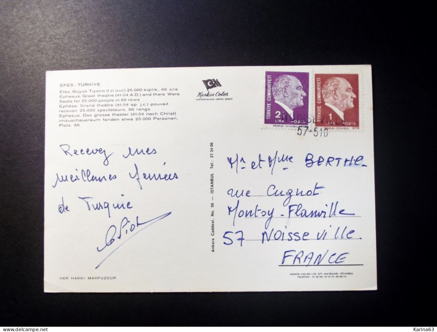 Turkey - Efes - Buyuk Tiyatro - Grand Théatre - Unesco Heritage Used With Timbres/stamps 1978 ° 2448/49 - Turquie