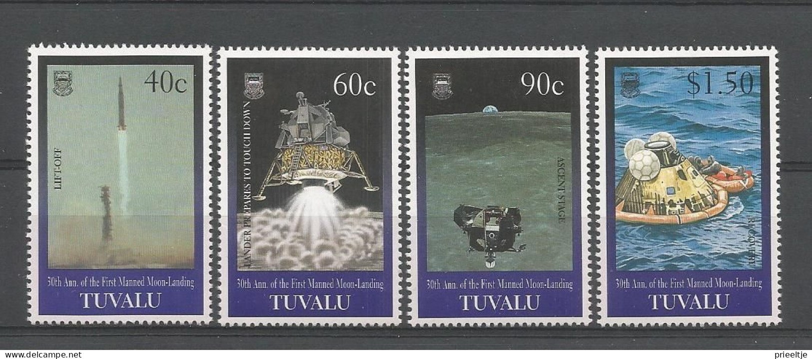 Tuvalu 1999 30th Anniv. 1st Man On The Moon  Y.T. 772/775 ** - Tuvalu (fr. Elliceinseln)