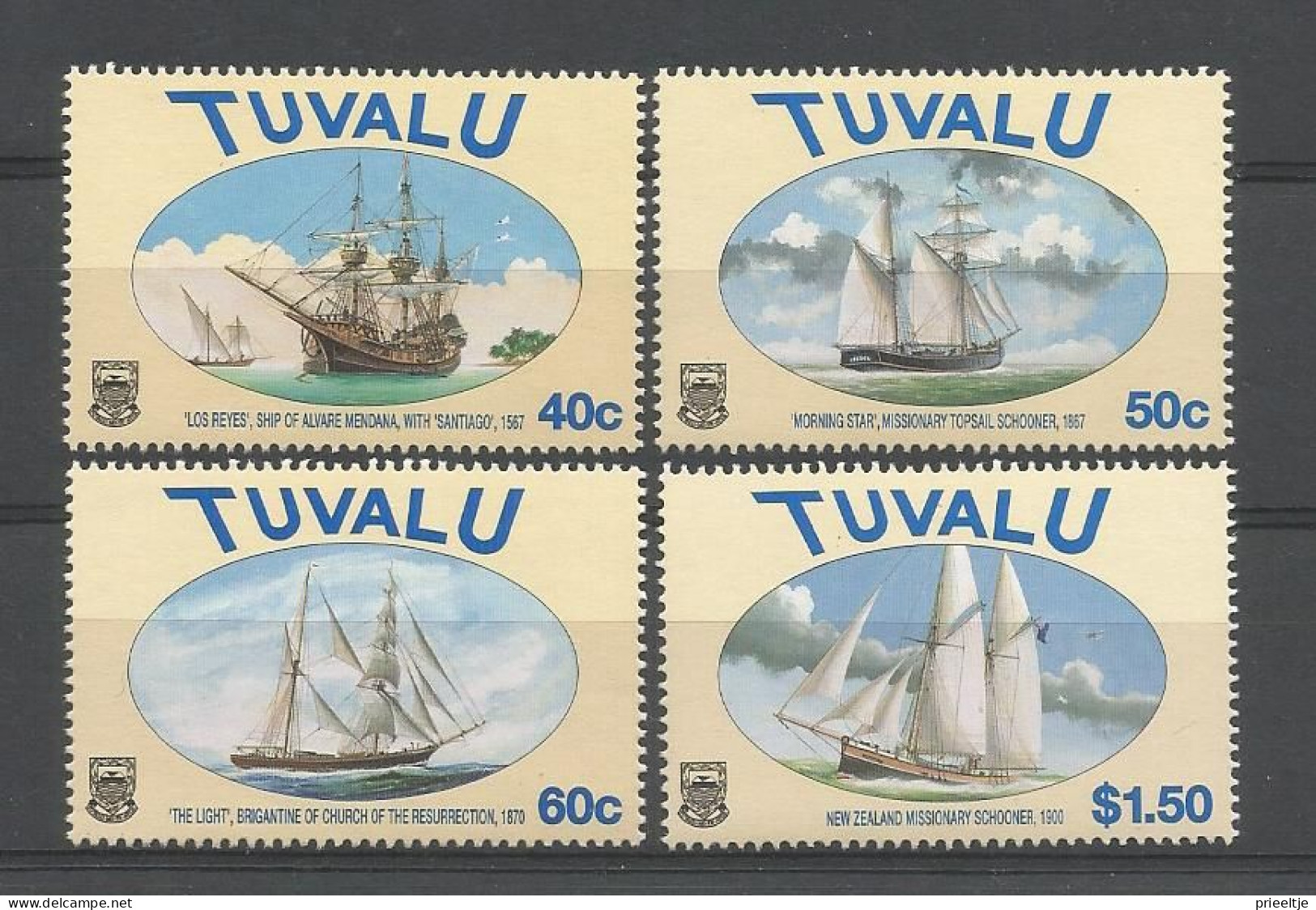 Tuvalu 1998 Tall Ships  Y.T. 744/747 ** - Tuvalu (fr. Elliceinseln)