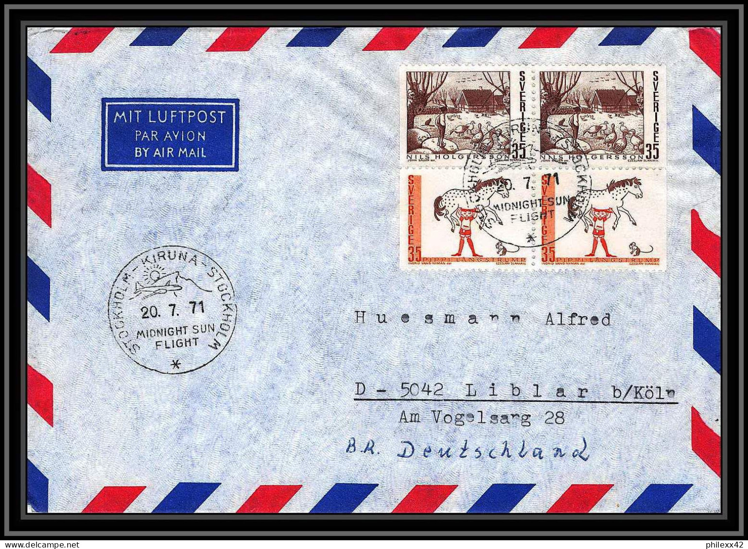 0933 Skandinavien Arktis Lettre (cover) Suède (Sweden) Antarctic 1971 - Brieven En Documenten