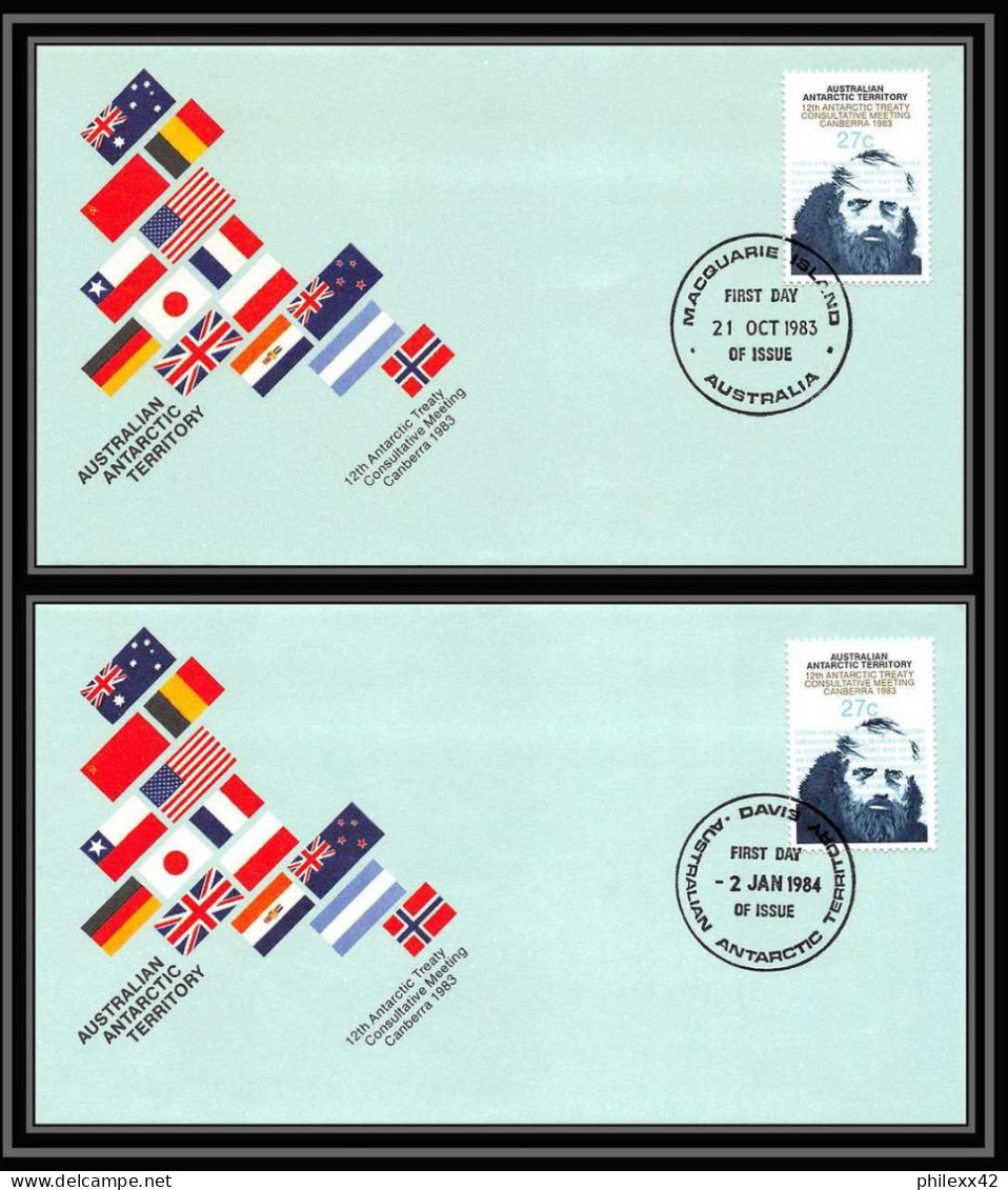 0972 Antarctic Polar Antarctica Australian Antarctic Territory Lettre (cover) 12 Th Antarctic Treaty 1983 2 Dates - Lettres & Documents