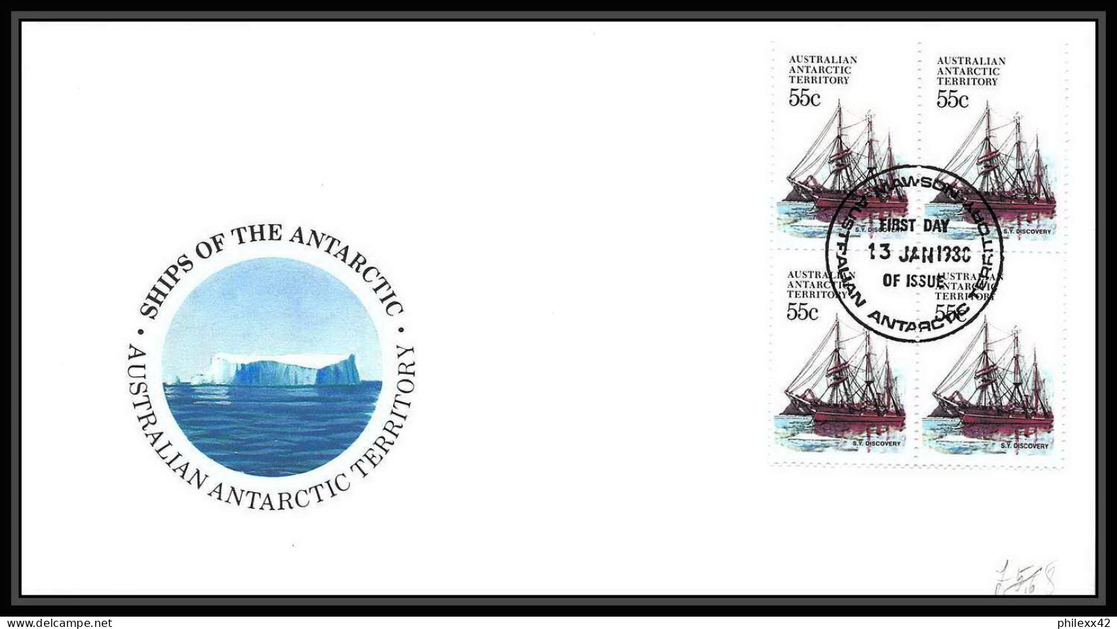 0960 Antarctic Polar Antarctica Australian Antarctic Territory Lettre (cover) Bateau (bateaux Ship Ships) Bloc 4 1980 - Cartas & Documentos