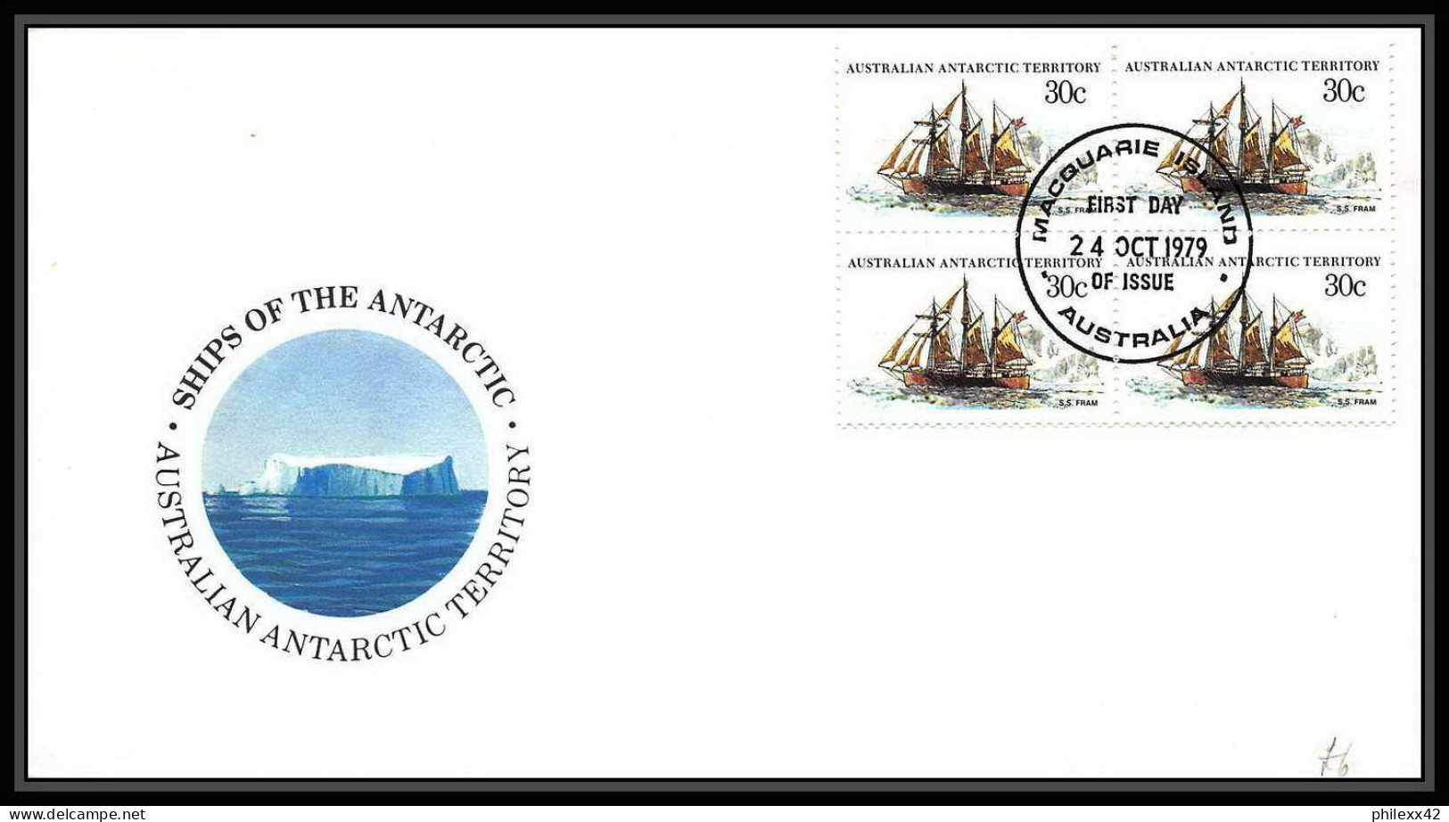 0958 Antarctic Polar Antarctica Australian Antarctic Territory Lettre (cover) Bateau (bateaux Ship Ships) Bloc 4 1980 - Brieven En Documenten