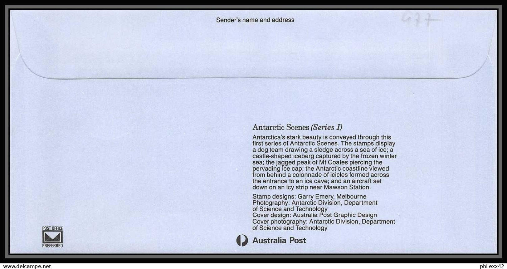 0977 Antarctic Polar Antarctica australian Antarctic territory Lettre (cover) scenes 1984 / 1985 4 dates