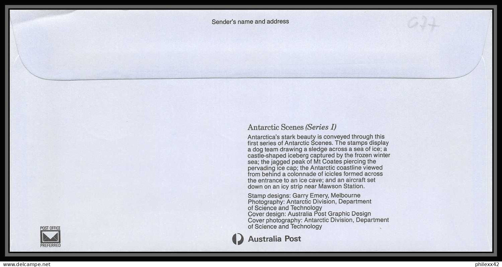 0977 Antarctic Polar Antarctica australian Antarctic territory Lettre (cover) scenes 1984 / 1985 4 dates