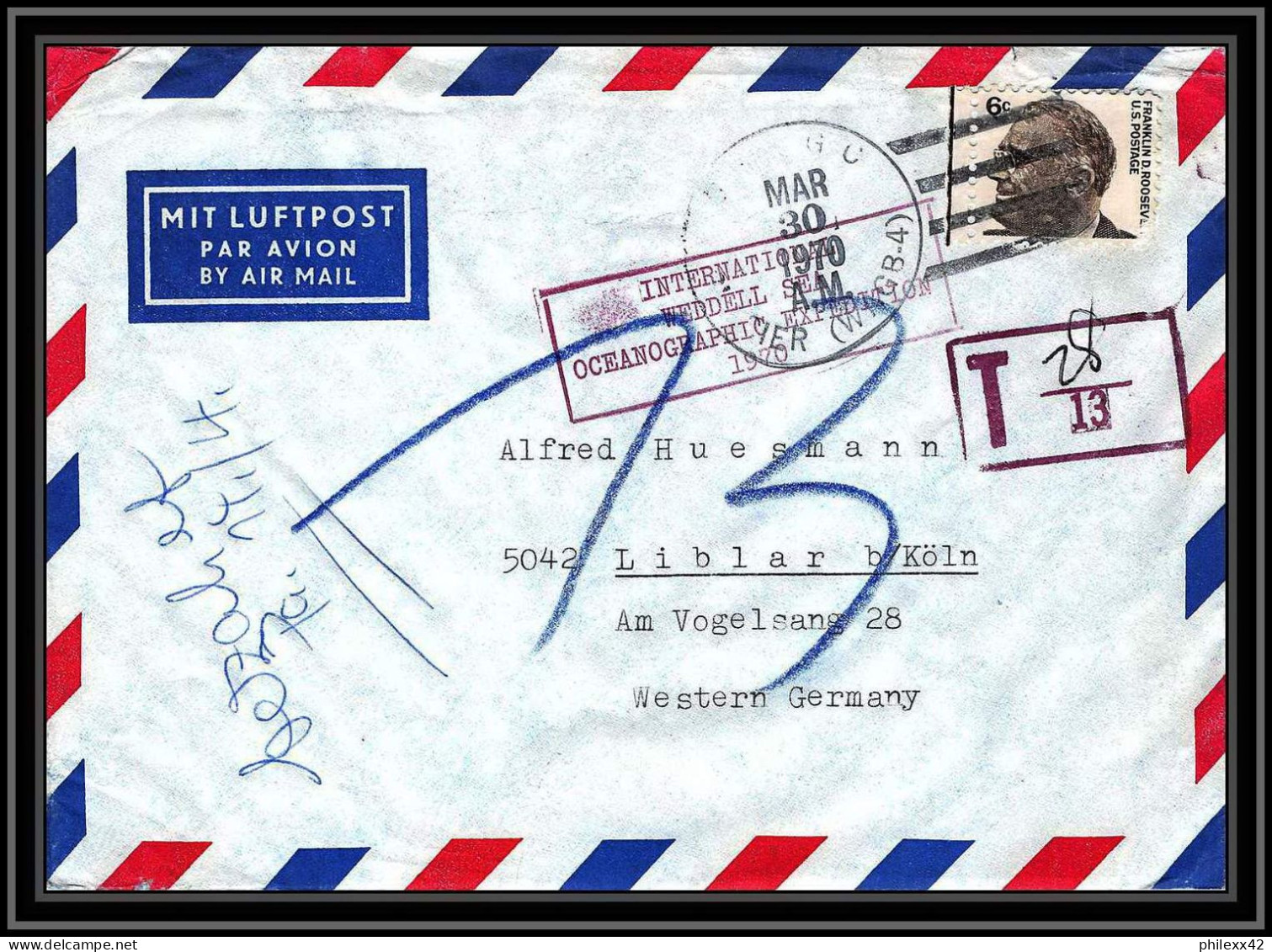 0838 USA Antarctic Lettre (cover) 1970 RARE - Storia Postale