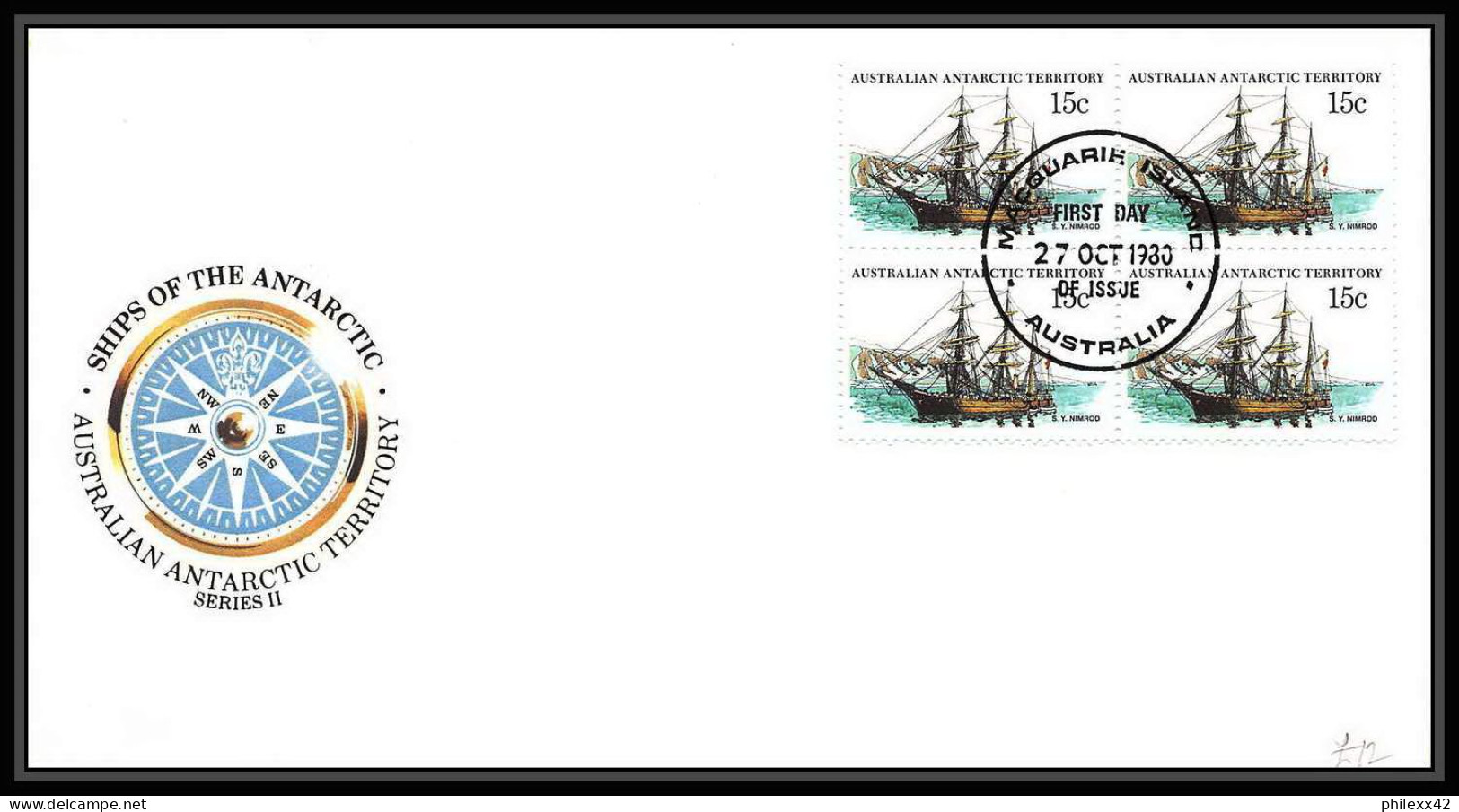 0950 Antarctic Polar Antarctica Australian Antarctic Territory 6 Lettre (cover) Bateau (bateaux Ship Ships) Bloc 4 1980 - Brieven En Documenten