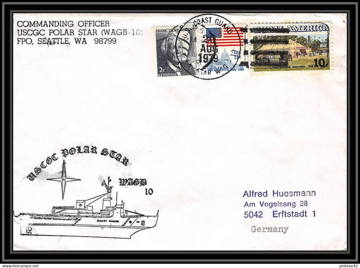 0826 USA Antarctic Lettre (cover) 1979 USCGC Polar STAR - Storia Postale