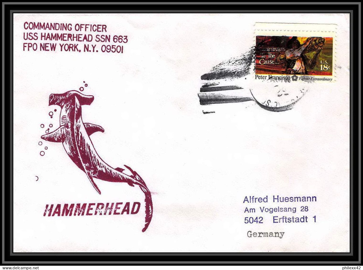 0828 USA Antarctic Lettre (cover) HAMMERHEAD - Storia Postale