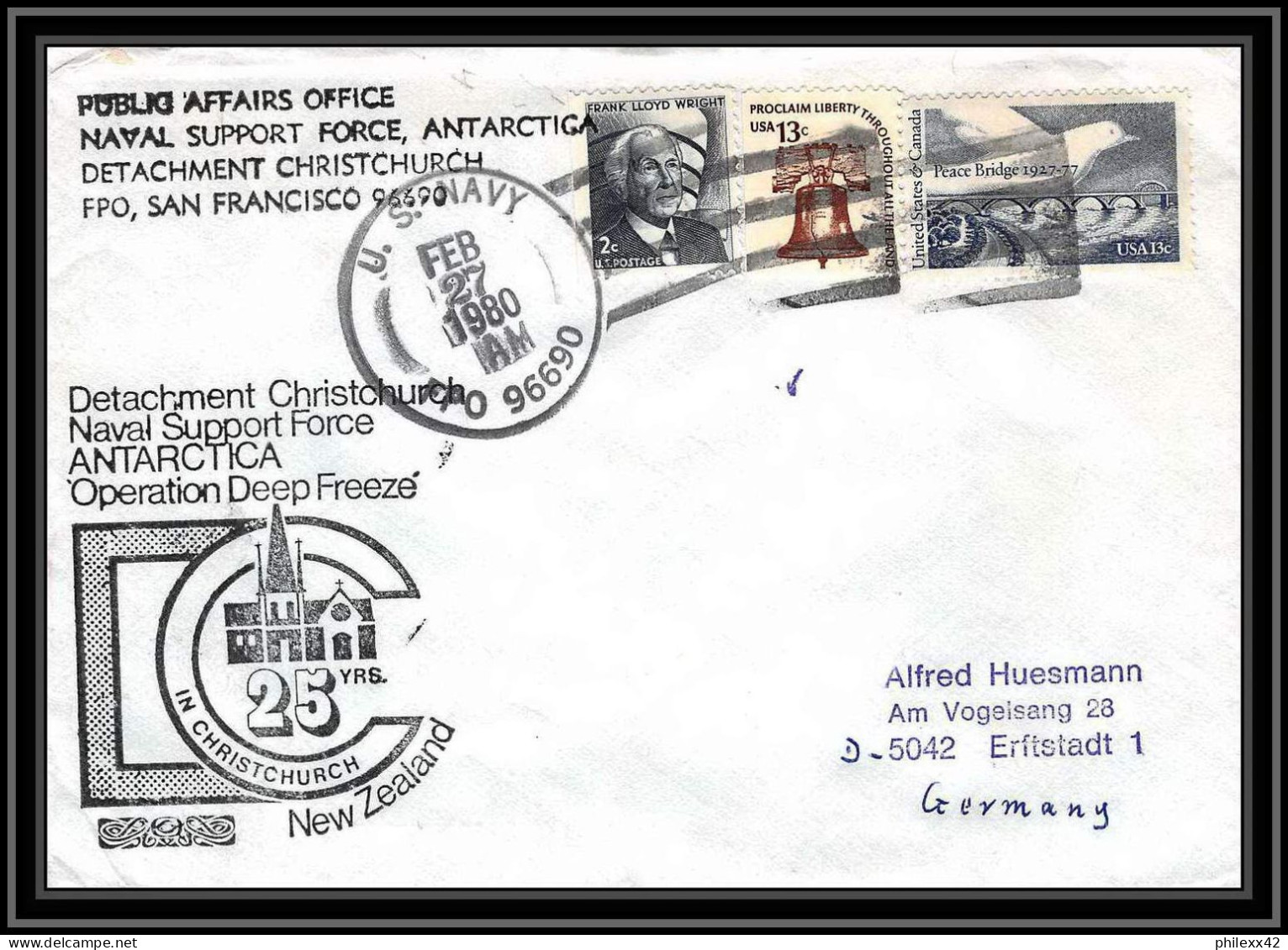 0808 USA Antarctic Lettre (cover) 1980 Deep Freeze - Covers & Documents