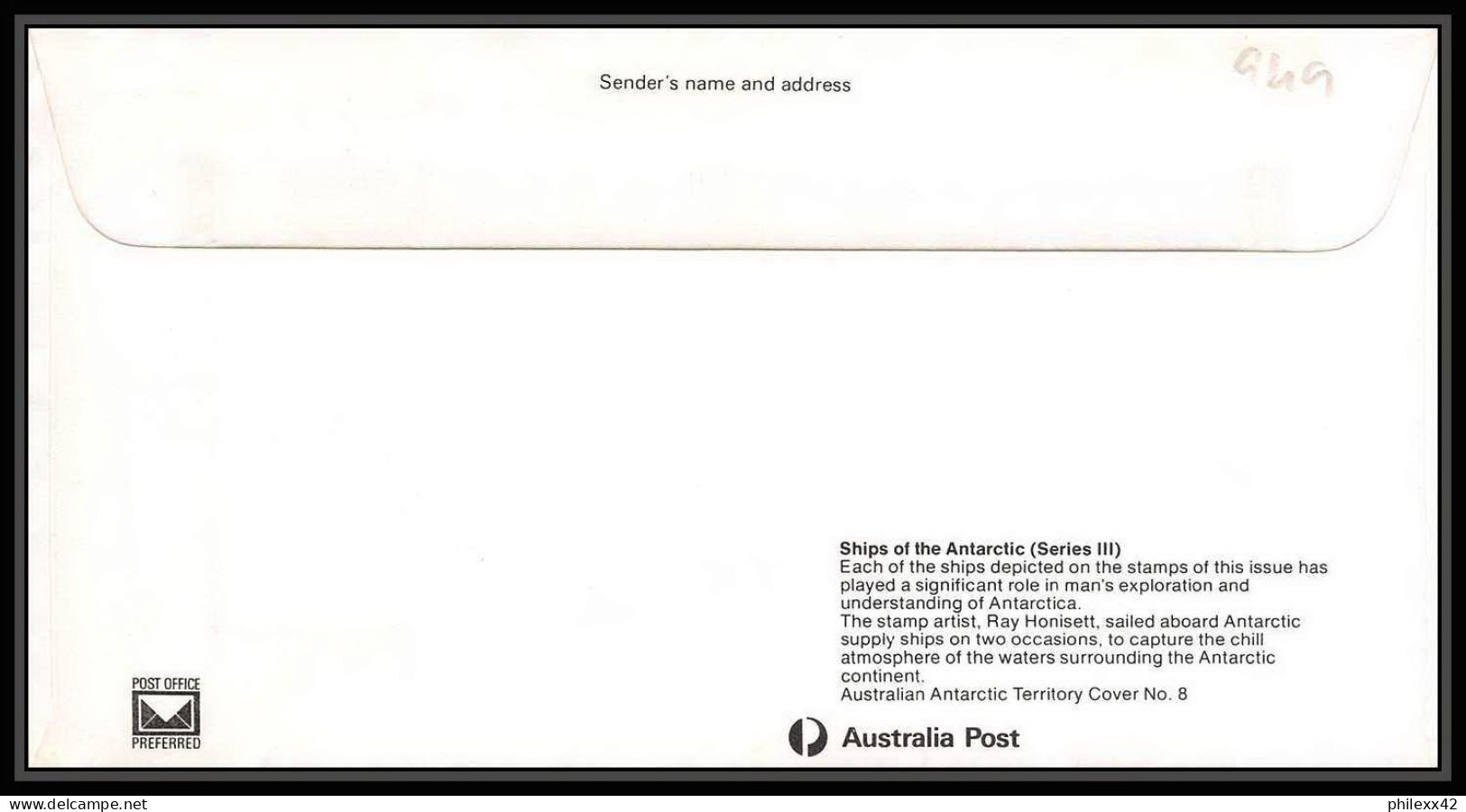 0949 Antarctic Polar Antarctica australian Antarctic territory lot de 12 Lettre (cover) bateau (bateaux ship ships) Bloc