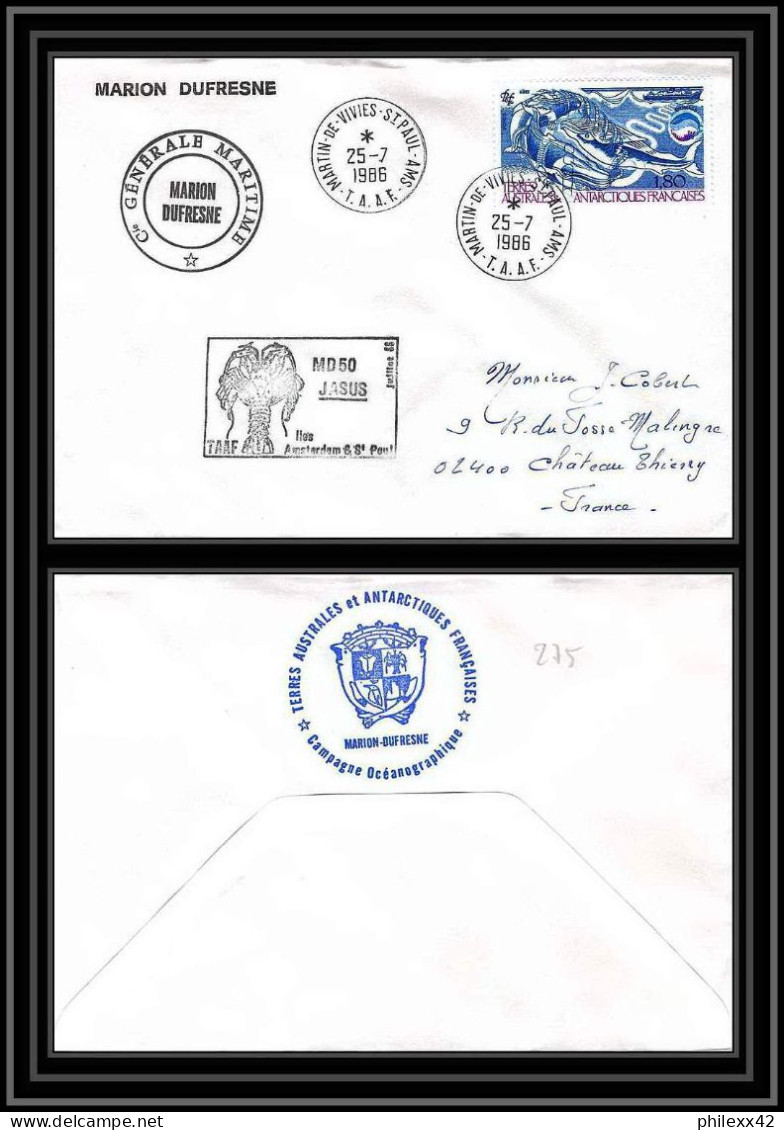 0275 Taaf Terres Australes Antarctic Lettre (cover) 25/07/1986 - Covers & Documents