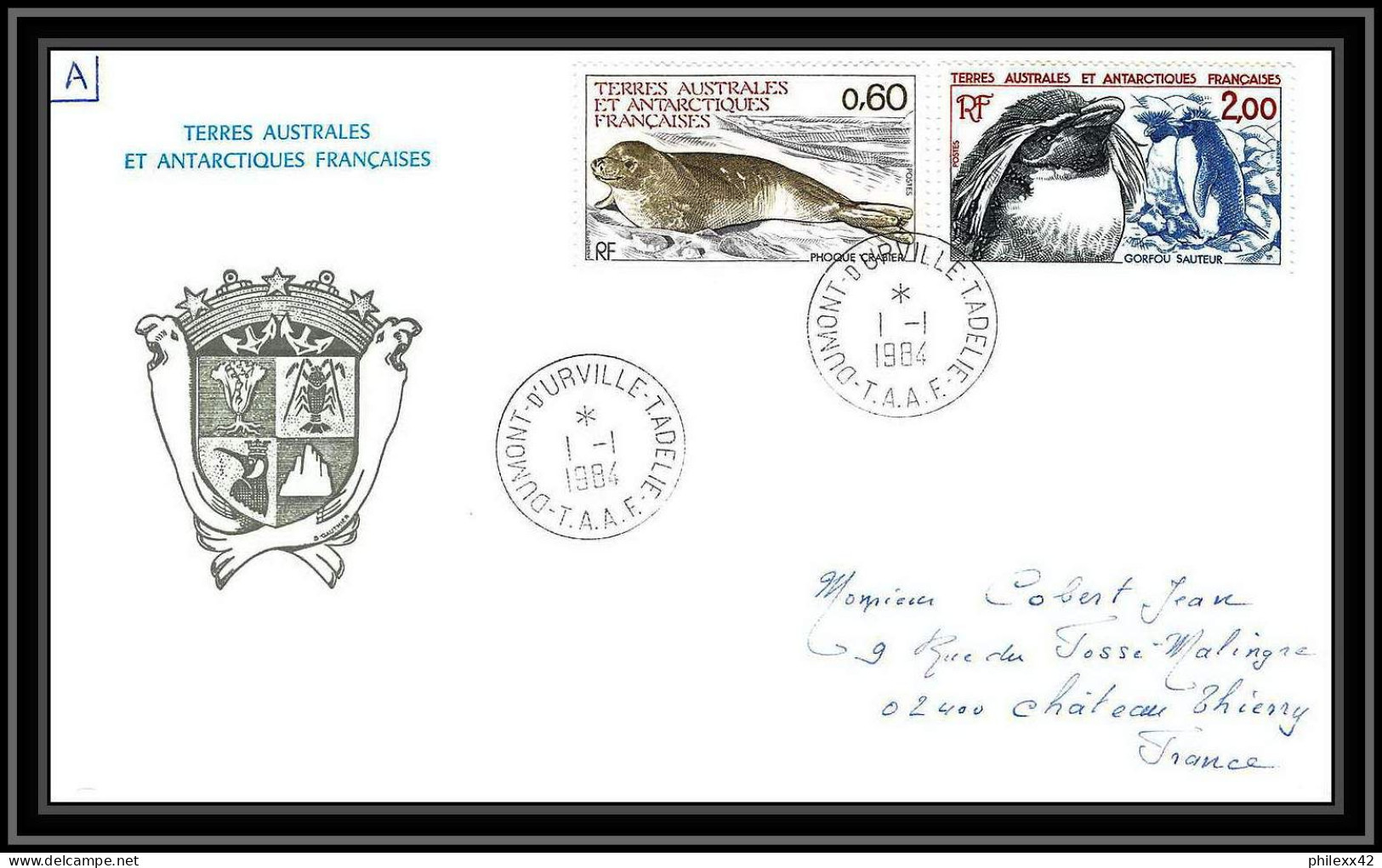 0219 Taaf Terres Australes Antarctic Lettre (cover) 01/01/1984  - Covers & Documents