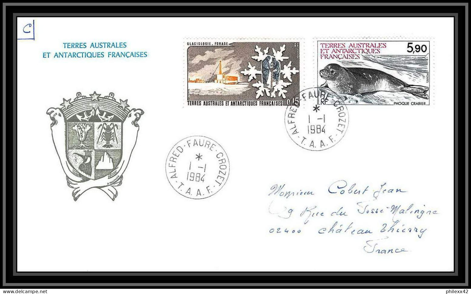 0217 Taaf Terres Australes Antarctic Lettre (cover) 01/01/1984  - Briefe U. Dokumente