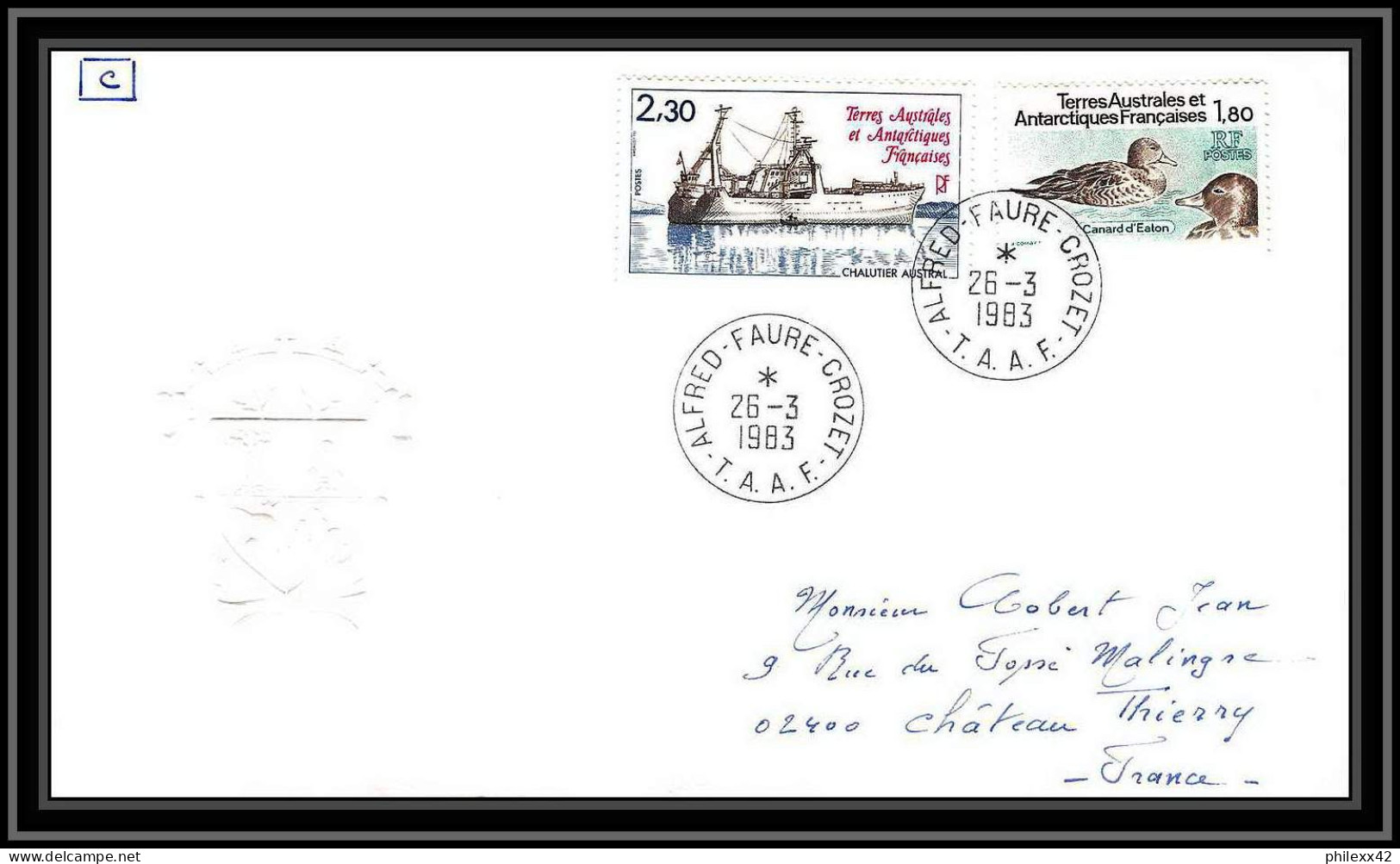 0183 Taaf Terres Australes Antarctic Lettre (cover) 26/03/1983 - Covers & Documents