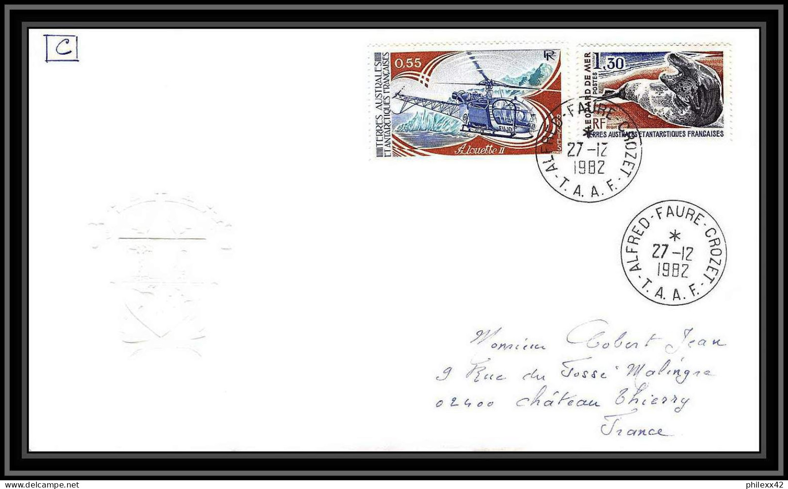 0161 Taaf Terres Australes Antarctic Lettre (cover) 27/12/1982 - Briefe U. Dokumente