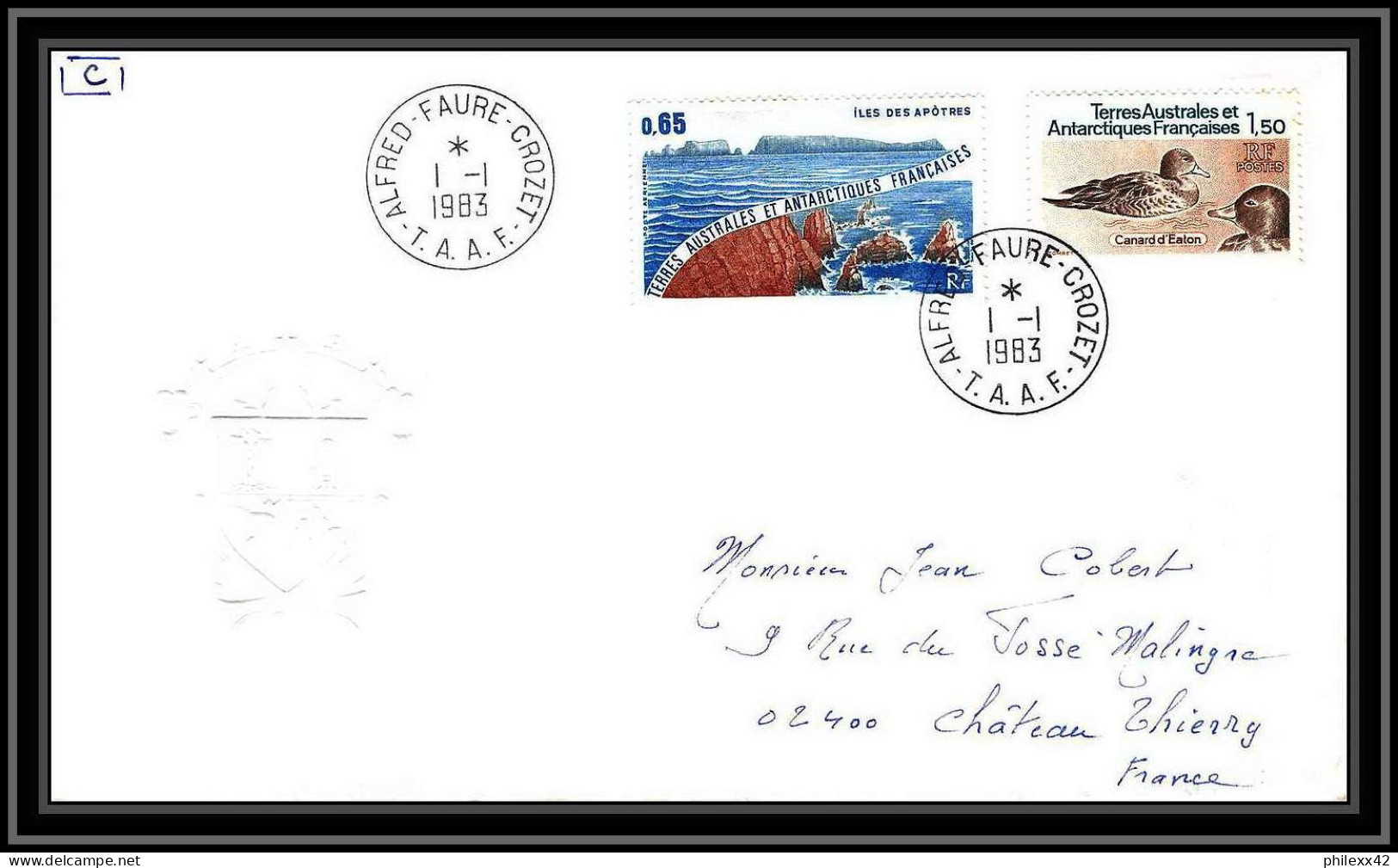 0176 Taaf Terres Australes Antarctic Lettre (cover) 01/01/1983 - Briefe U. Dokumente
