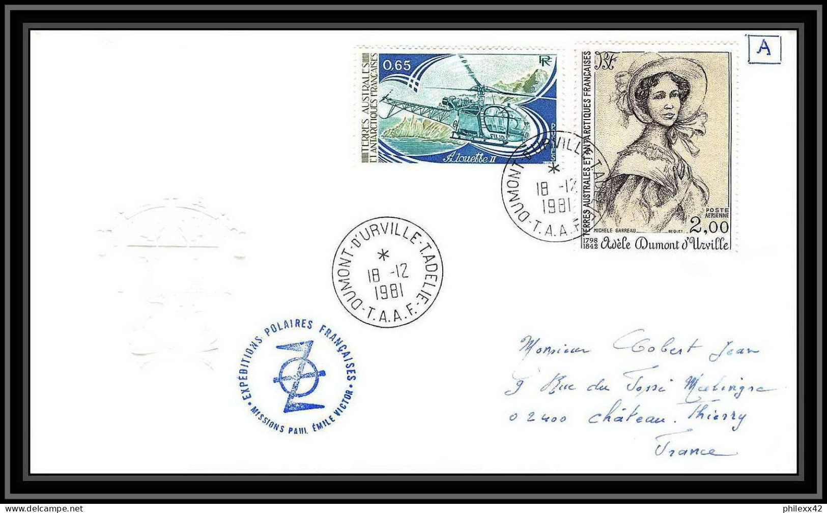 0136 Taaf Terres Australes Antarctic Lettre (cover) 18/12/1981 - Covers & Documents