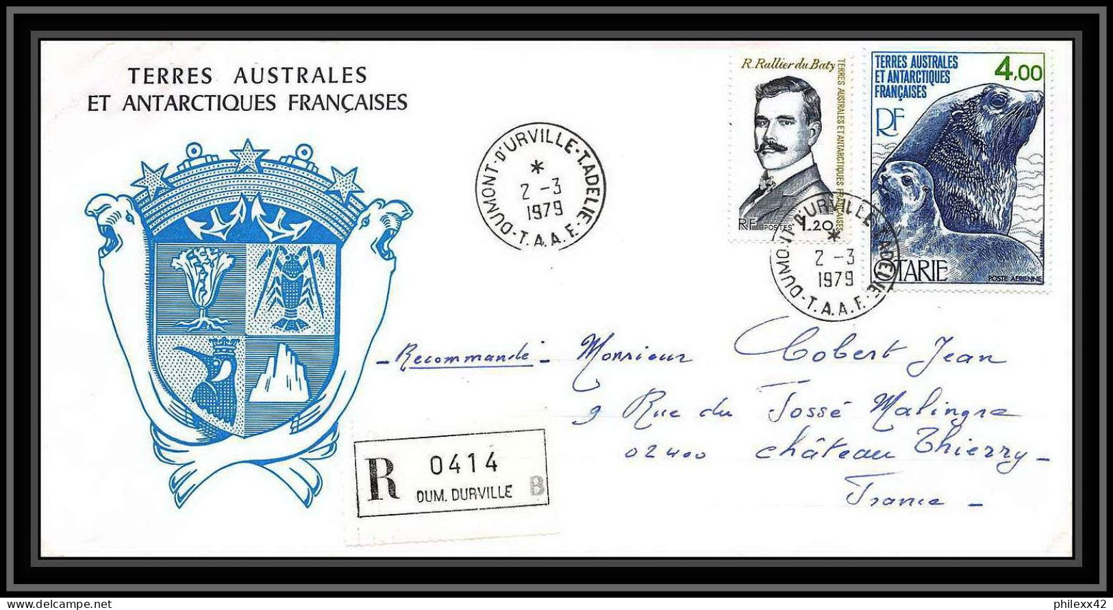 0046 Taaf Terres Australes Antarctic Lettre (cover) 02/03/1979 Recommandé - Briefe U. Dokumente