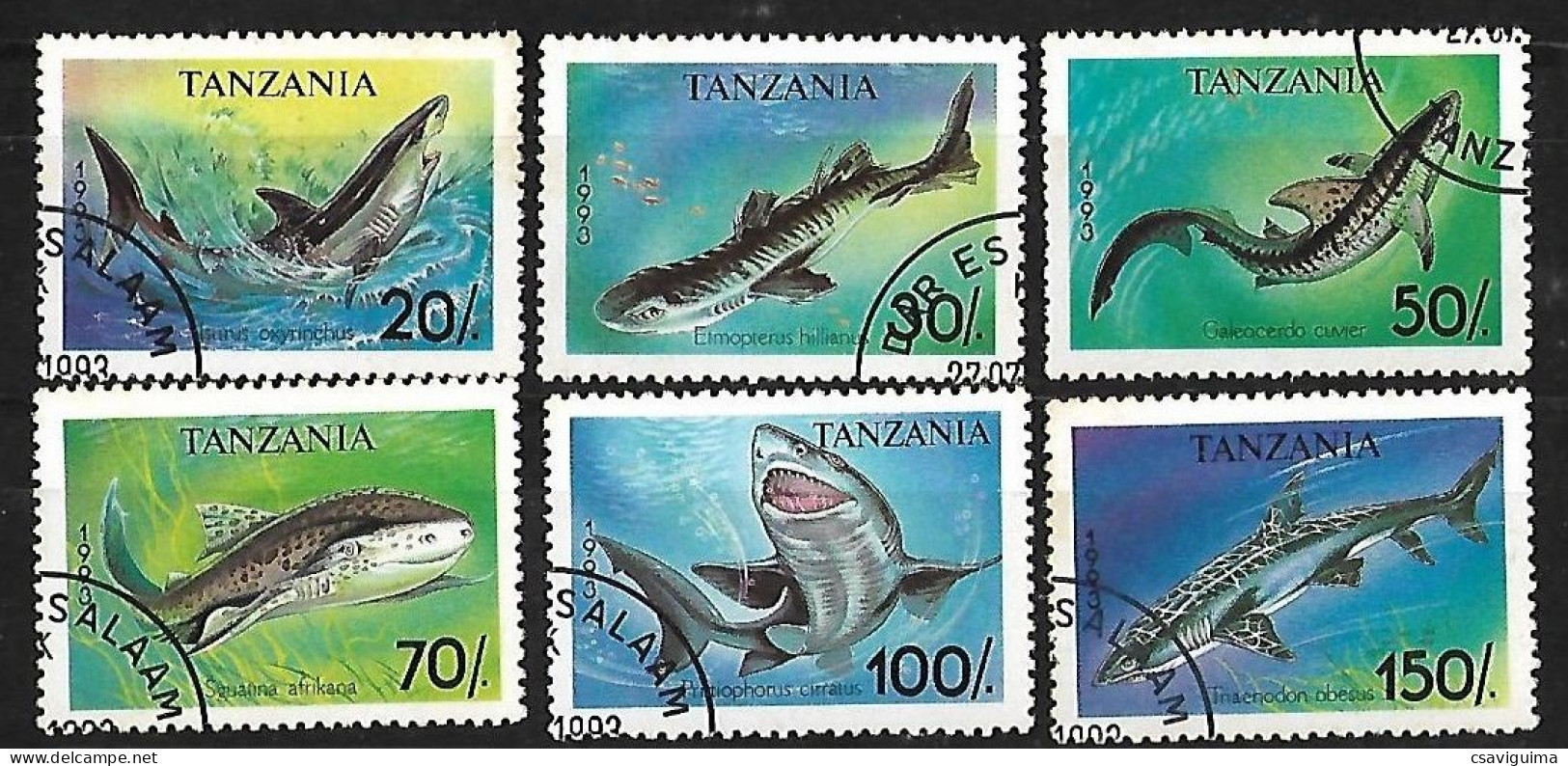 Tanzania - 1994 - Fish, Used - Yv 1428/33 - Fishes