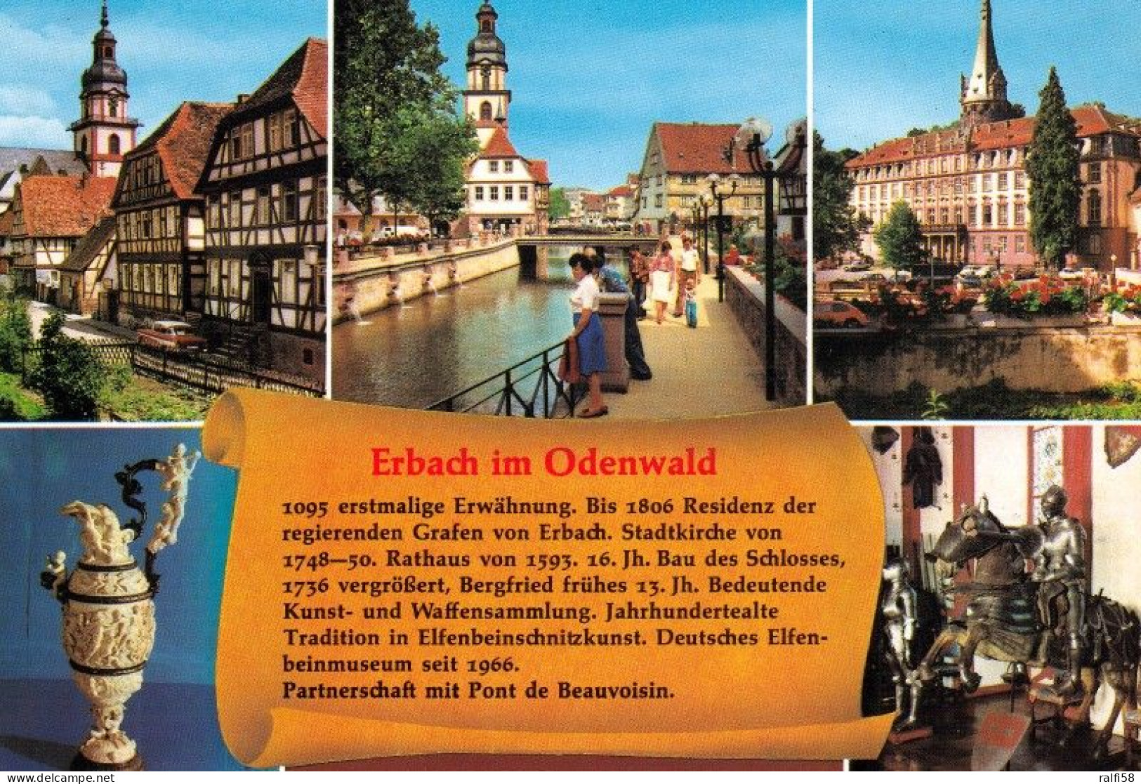 1 AK Germany / Hessen * Chronikkarte Der Stadt Erbach Im Odenwald - Die Stadt Der Elfenbeinschnitzer * - Erbach