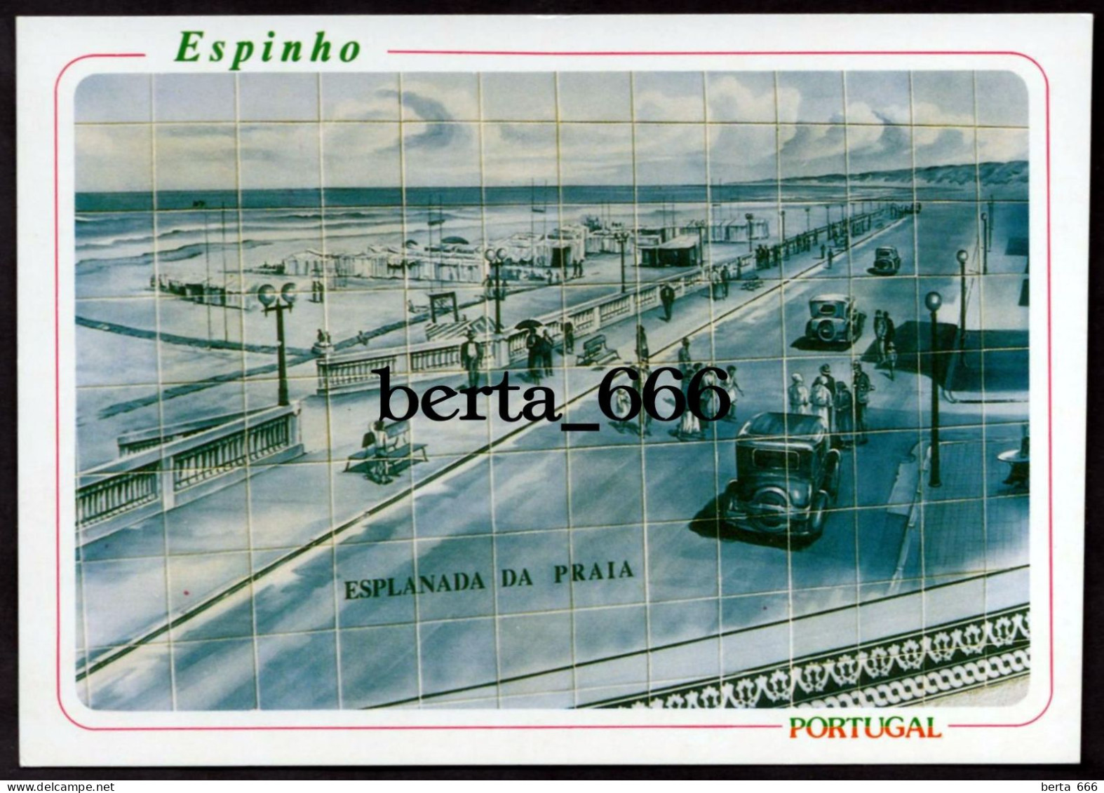 Portugal Espinho Antigo Em Azulejos Esplanada Da Praia * Tile Pannel * Panneau De Tuiles - Aveiro