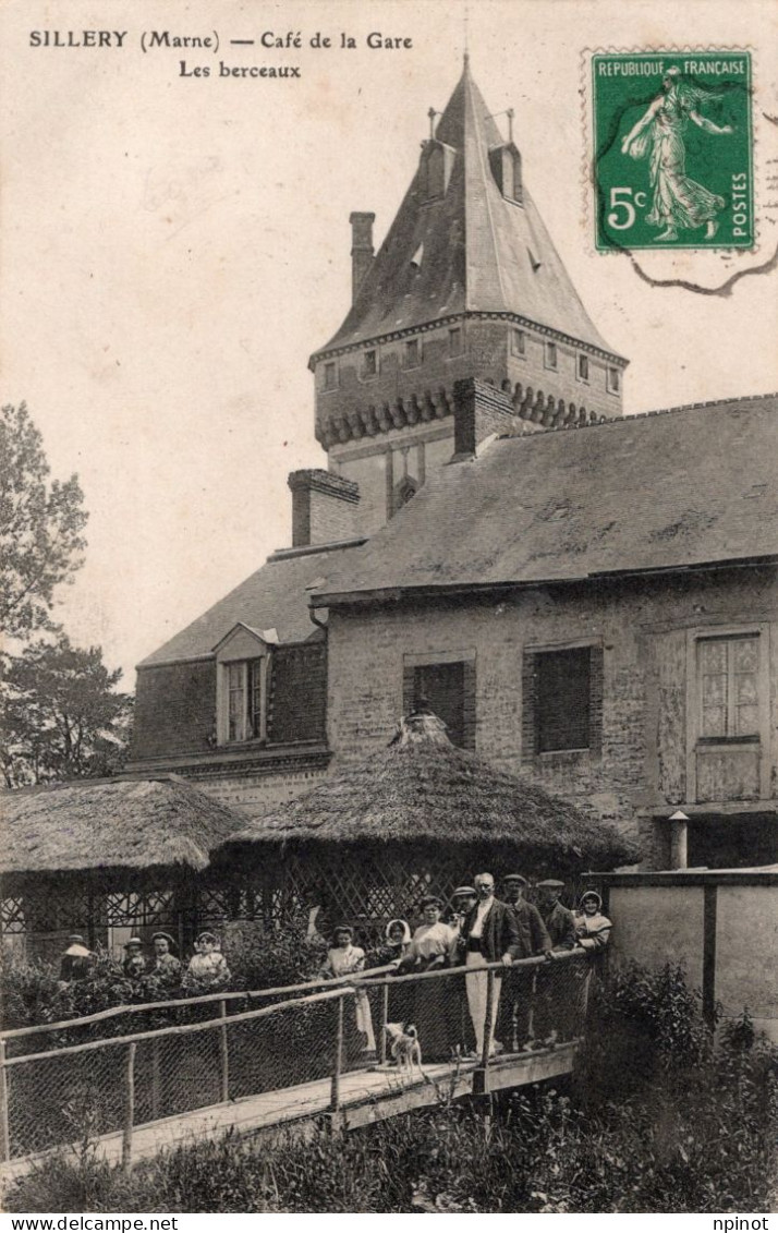 C P A  - 51 -   SILLERY  -   Café De La Gare  Les Berceaux - Sillery