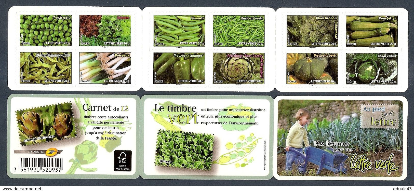 2012 Carnet Adhésif - FLORE - Légumes -N° BC 739 - NEUF - LUXE ** NON Plié - Commémoratifs