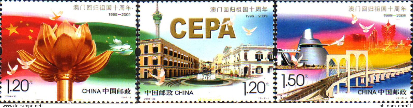 240546 MNH CHINA. República Popular 2009 10 ANIVERSARIO RETORNO HONG KONG A CHINA - Neufs