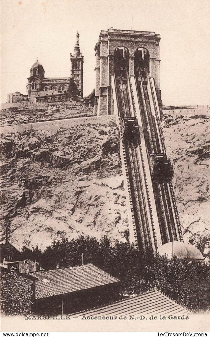 FRANCE - Marseille - Ascenseur De N D De La Garde - Vue D'ensemble - Carte Postale Ancienne - Non Classés