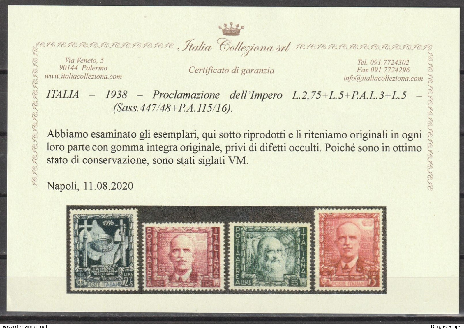 ITALY - 1938, Imperial Proclamation - Ungebraucht
