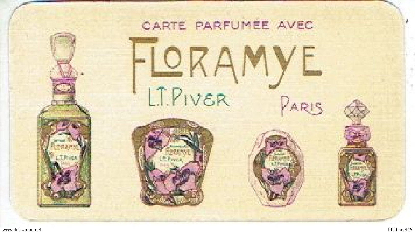 Carte Parfum FLORAMYE De L.T. PIVER - Calendrier De 1928-1929 Au Verso - Antiquariat (bis 1960)