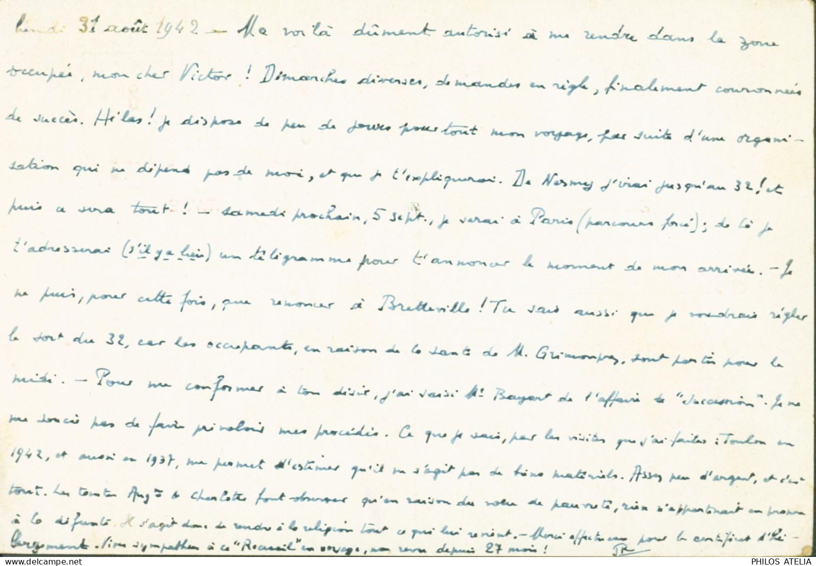 Guerre 40 Chantier De Jeunesse Entier Pétain De L'Aumonier Du Groupement De Jeunesse 21 Gallieni Les Noés Par Renaison - Oorlog 1939-45