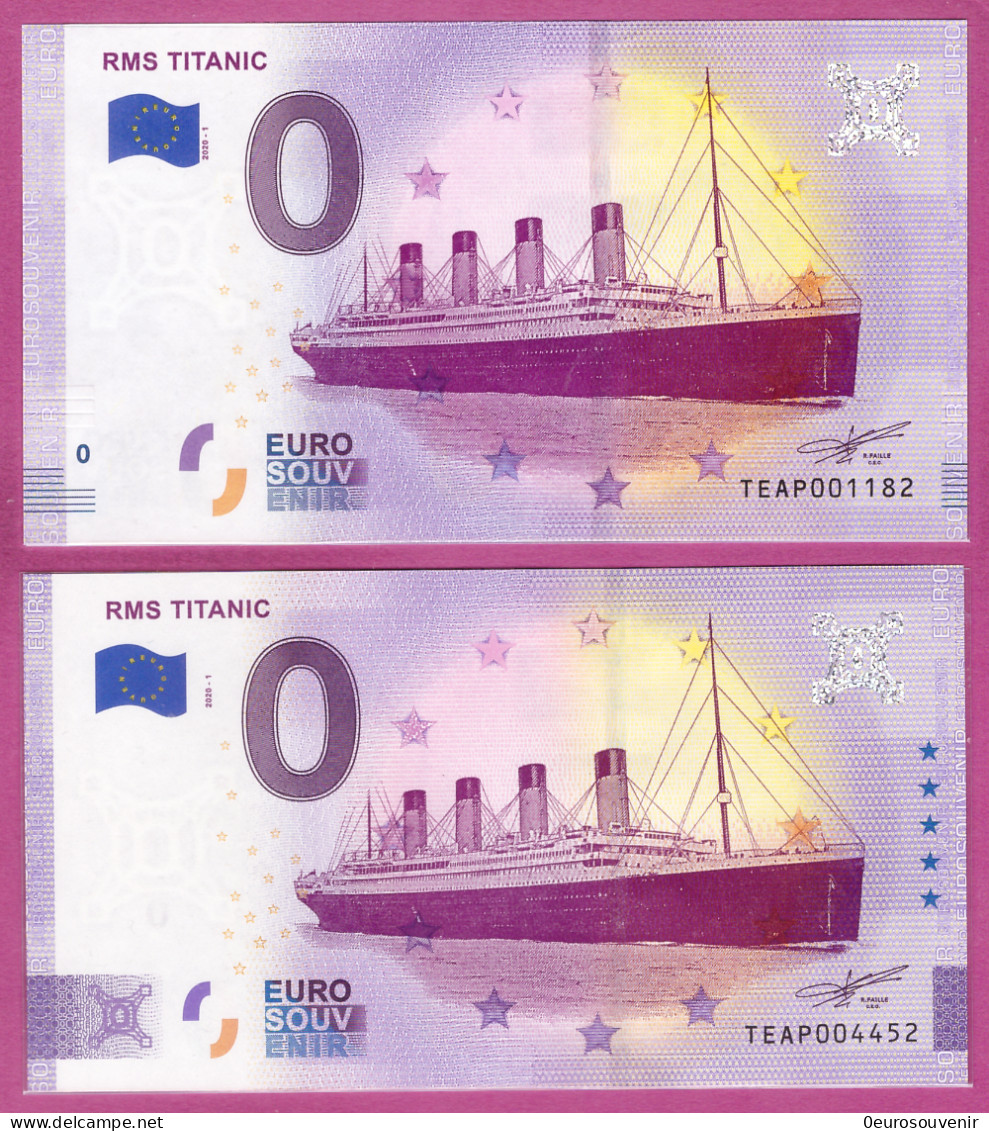 0-Euro TEAP 2020-1 RMS TITANIC - IRLAND Set NORMAL +ANNIVERSARY - Privatentwürfe