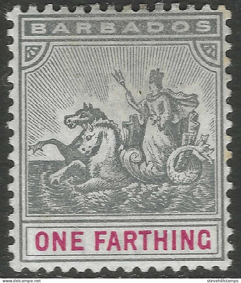 Barbados. 1892-1903 Seal Of Colony. ¼d MH. Crown CA W/M SG 105. M4070 - Barbados (...-1966)