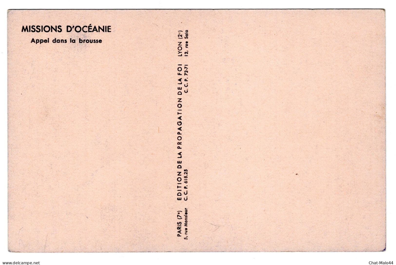 Missions D'Océanie. Appel Dans La Brousse. Carte Postale. Edition De La Propagation De La Foi, Lyon - Sonstige & Ohne Zuordnung