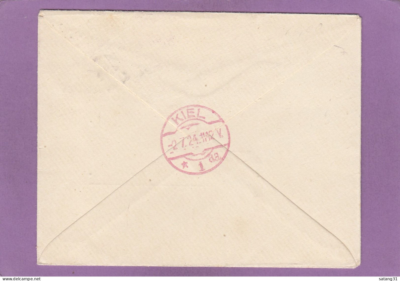 ENTIER POSTAL AVEC AFFRANCHISSEMENT COMPLEMENTAIRE DE BANGALORE POUR KIEL,ALLEMAGNE.CACHET ROUGE DE KIEL.STPL. KIEL IN R - 1911-35 Koning George V