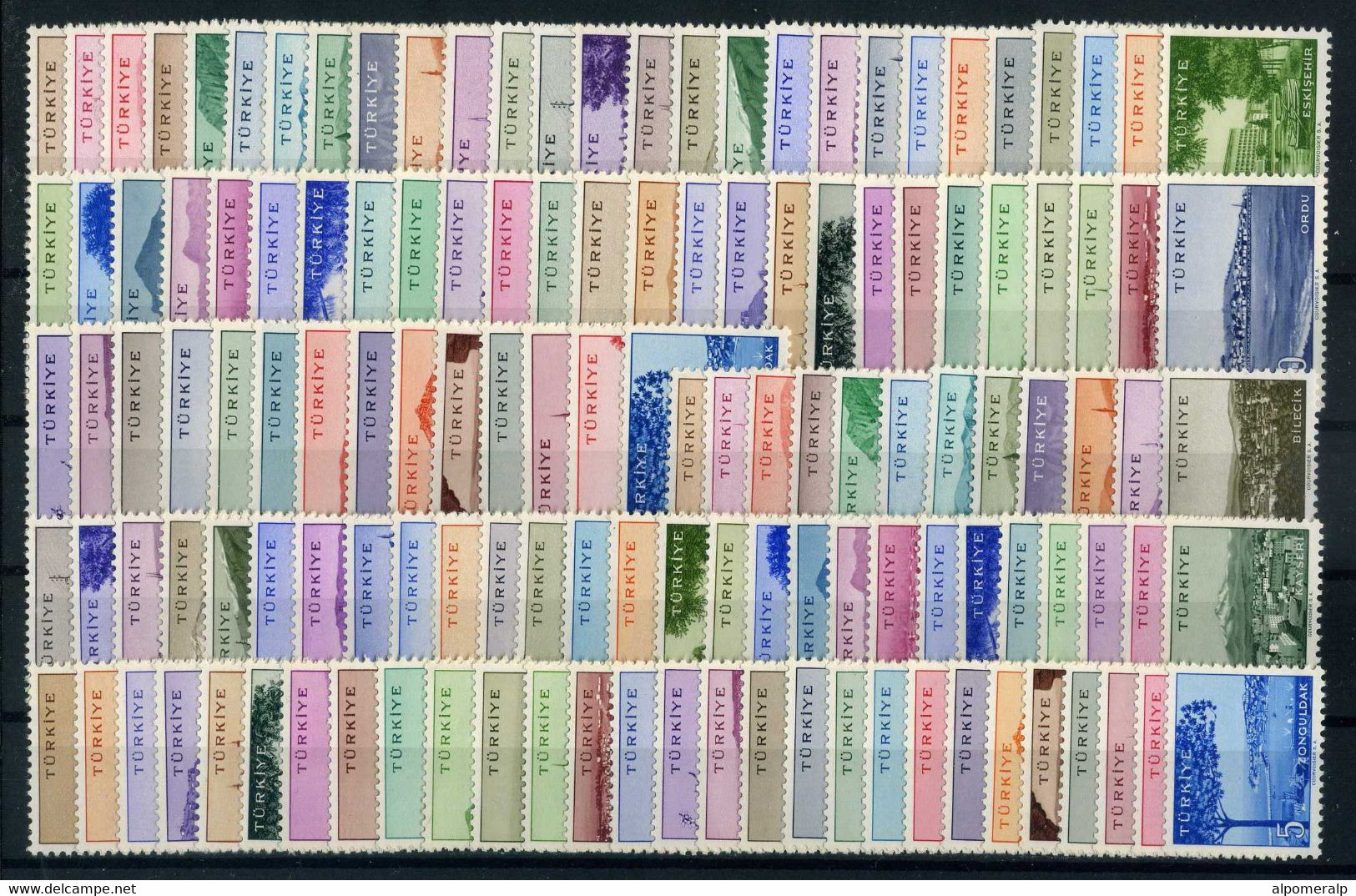 Türkiye 1958-1960 MNH 134 Stamps Cities I-II-III-IV-V-VI-VII Complete Set - Neufs