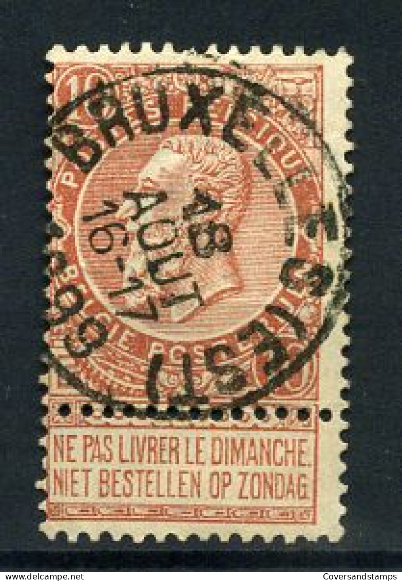 57 - Fijne Baard - Gest / Obl / Used - Bruxelles Est - 1893-1900 Barbas Cortas