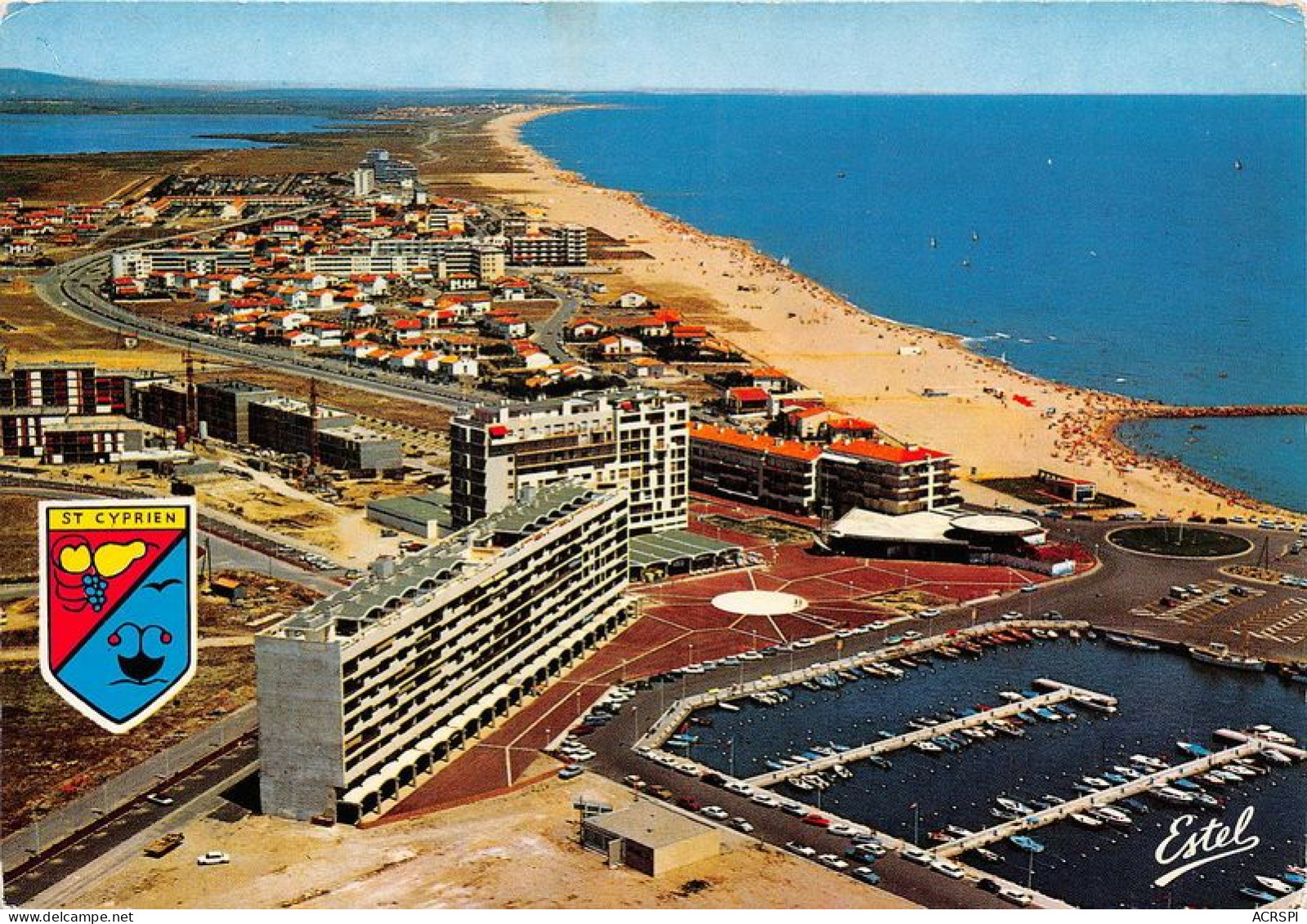 SAINT CYPRIEN PLAGE Vue Aerienne Le Nouveau Port Saint Cyprien Et Sa Plage 24(scan Recto-verso) MA1014 - Saint Cyprien