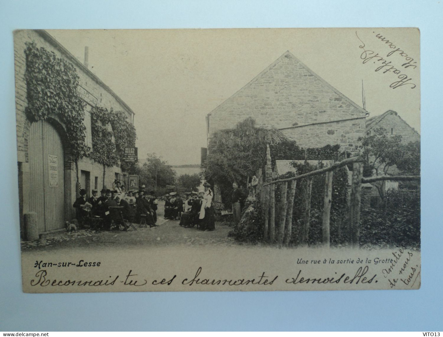 CP :  HAN-SUR-LESSE,    Une Rue à La Sortie De La Grotte   (1904) - Andere & Zonder Classificatie