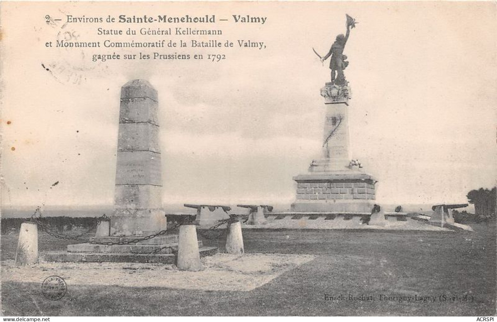 Environs De SAINTE MENEHOULD VALMY Statue Du General Kellermann Et Monument 2(scan Recto-verso) MA1002 - Sainte-Menehould