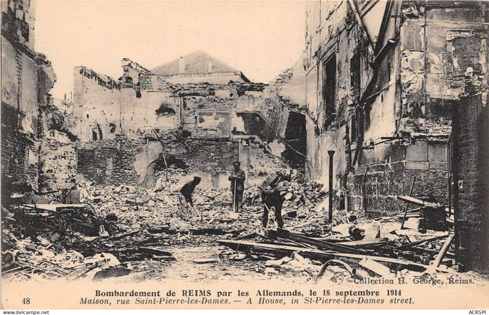 Bombardement De REIMS Par Les Allemands Maison Rue Siant Pierre Les Dames 21(scan Recto-verso) MA1002 - Reims