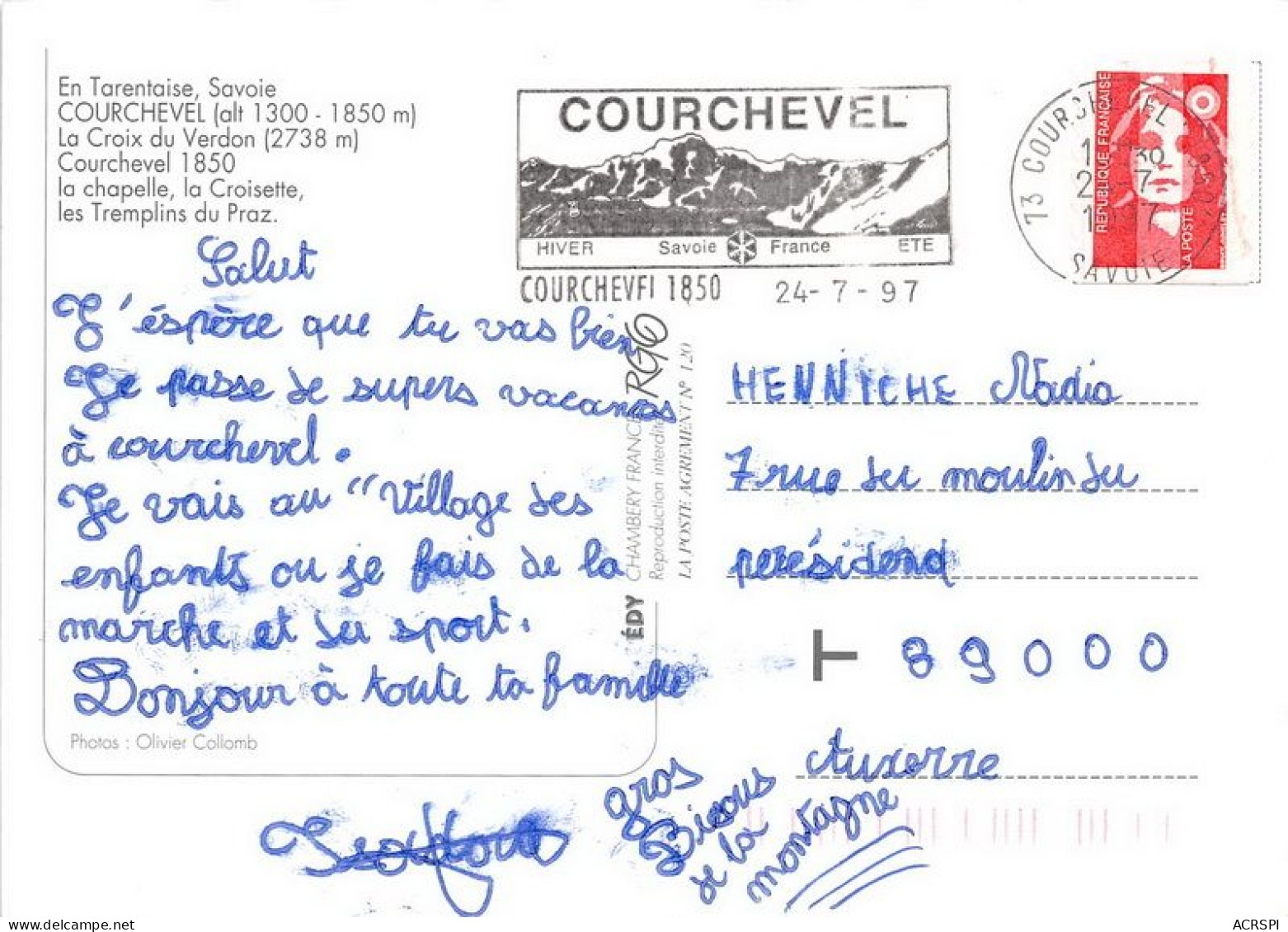 COURCHEVEL La Croix Du Verdon 15(scan Recto-verso) MA1036 - Courchevel