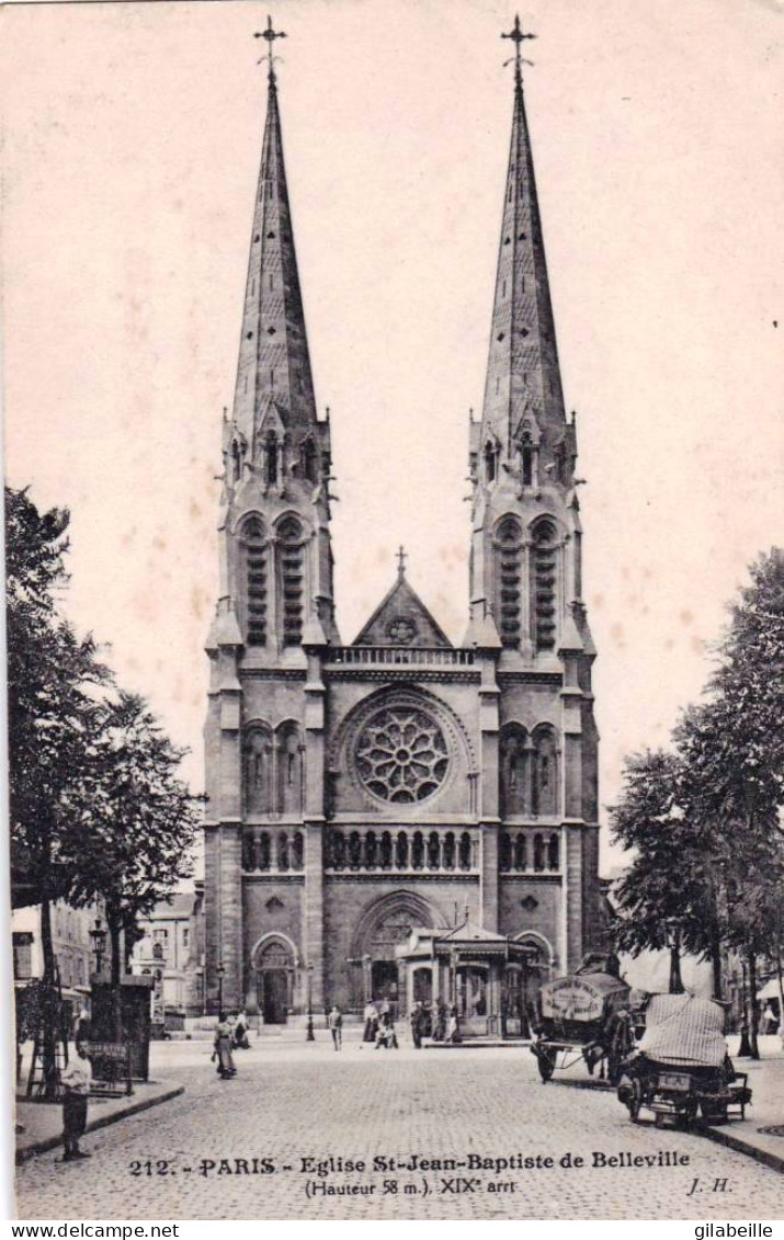 75 - PARIS 19 -  Eglise Saint Jean Baptiste De Belleville -  139 Rue De Belleville - Arrondissement: 19
