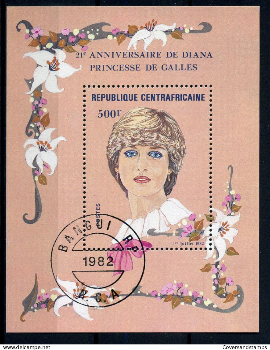 Rép. Centrafricaine - Lady Diana 21e Anniversaire - Royalties, Royals
