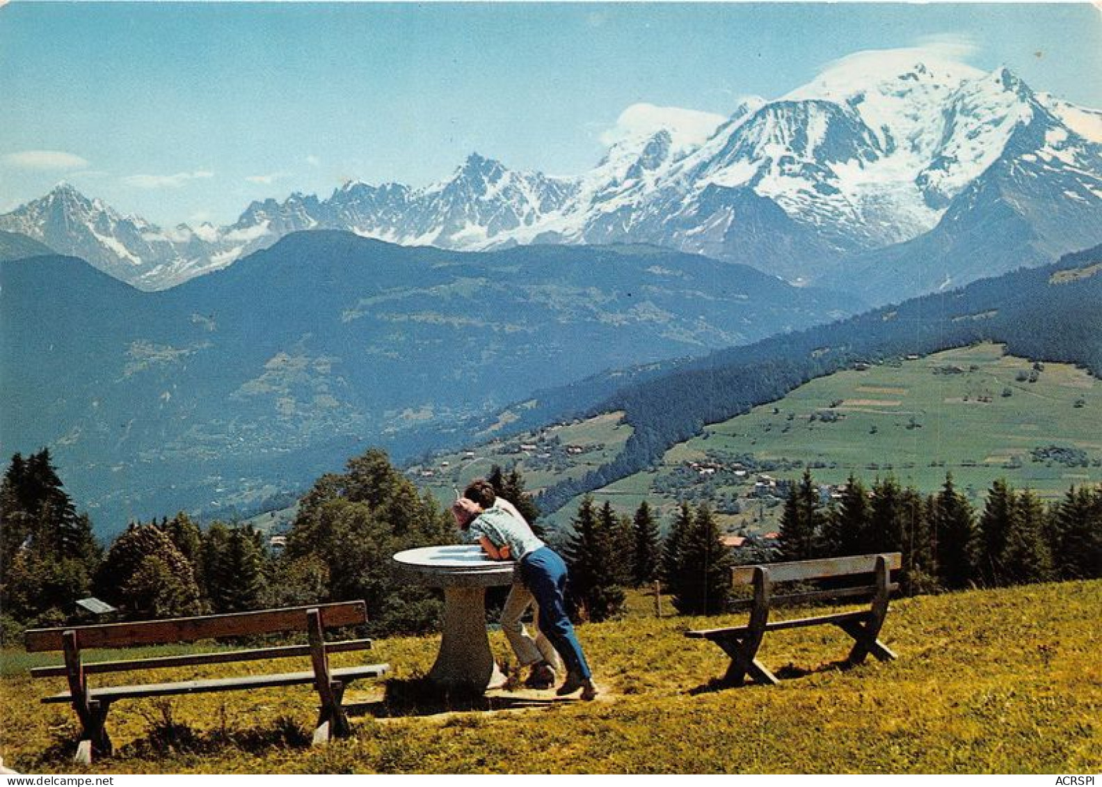 COMBLOUX De 1000 A 1760m Panorama Sur La Chaine Du Mont Blanc Depuis La Table D Orientation 26(scan Recto-verso) MA1055 - Combloux