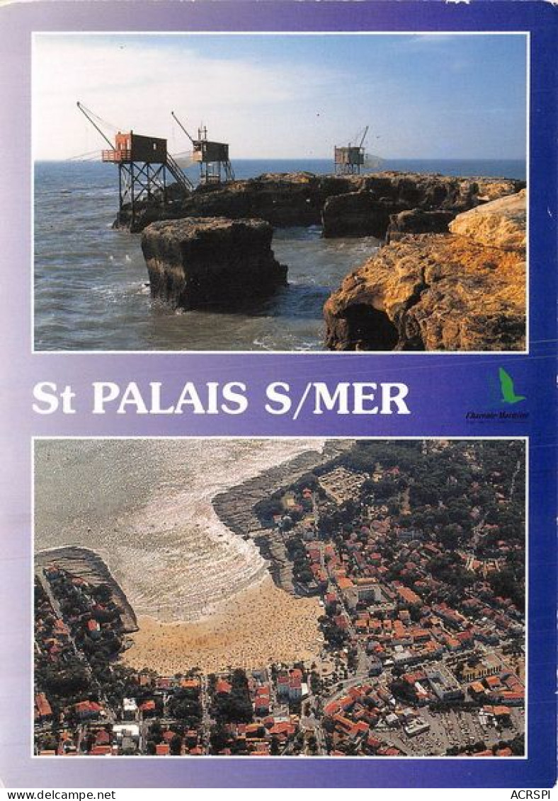 SAINT PALAIS SUR MER Vue Aerienne En Contre Jour De La Plage Carrelet Du Pnt Du Diable 22(scan Recto-verso) MA1053 - Saint-Palais-sur-Mer